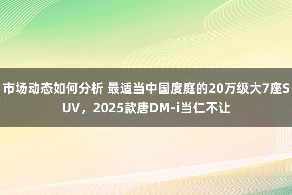 市场动态如何分析 最适当中国度庭的20万级大7座SUV，2025款唐DM-i当仁不让