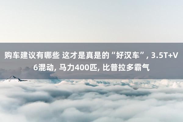 购车建议有哪些 这才是真是的“好汉车”, 3.5T+V6混动, 马力400匹, 比普拉多霸气