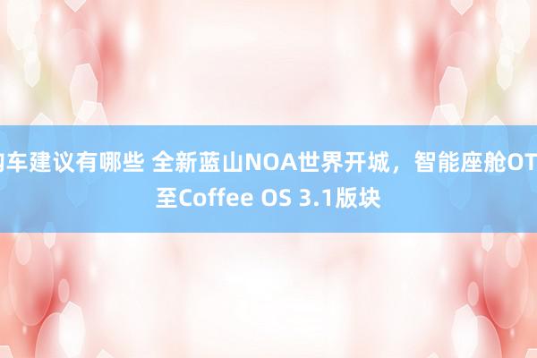 购车建议有哪些 全新蓝山NOA世界开城，智能座舱OTA至Coffee OS 3.1版块