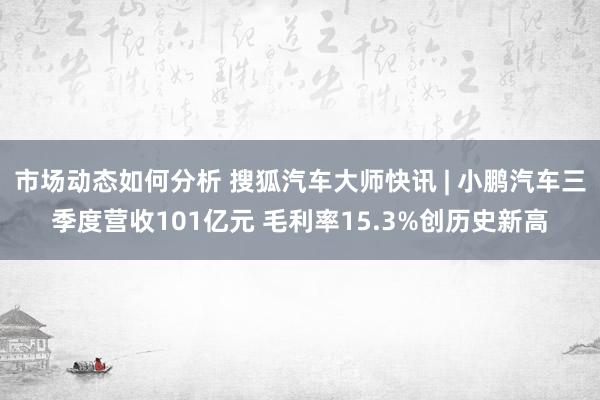 市场动态如何分析 搜狐汽车大师快讯 | 小鹏汽车三季度营收101亿元 毛利率15.3%创历史新高