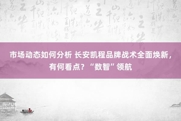 市场动态如何分析 长安凯程品牌战术全面焕新，有何看点？“数智”领航