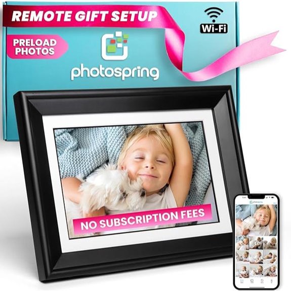 PhotoSpring 10in WiFi Digital Photo Frame with Touch Screen