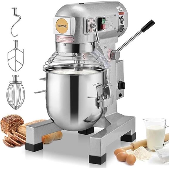 VEVOR 10Qt Commercial Food Mixer with Stainless Bowl