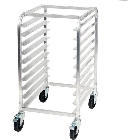 Winco 10-Tier Aluminum Sheet Pan Rack with Brake