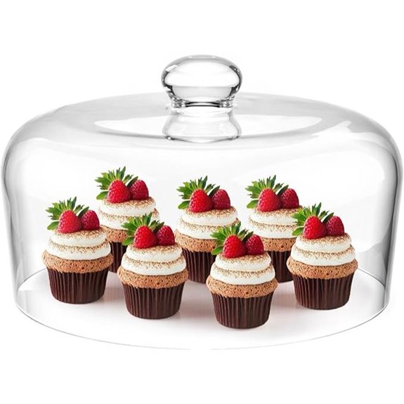11-Inch Clear Glass Cake Dome Cover