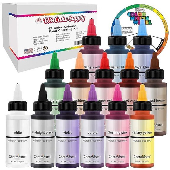 U.S. Cake Supply Airbrush Color Set (12 Colors)