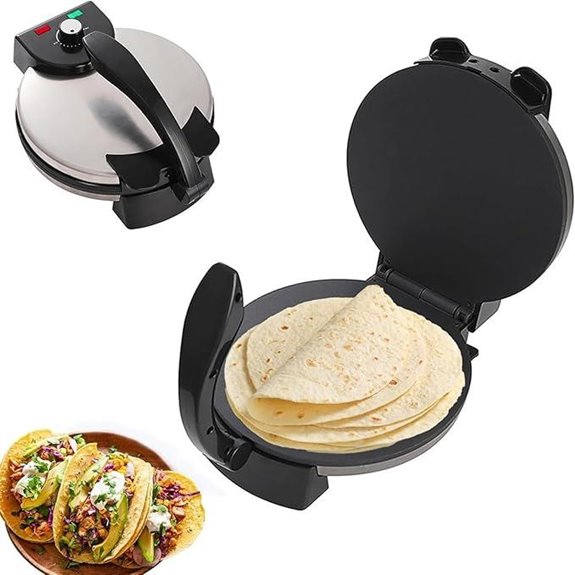 12-Inch Electric Tortilla & Roti Maker Non-Stick Adjustable