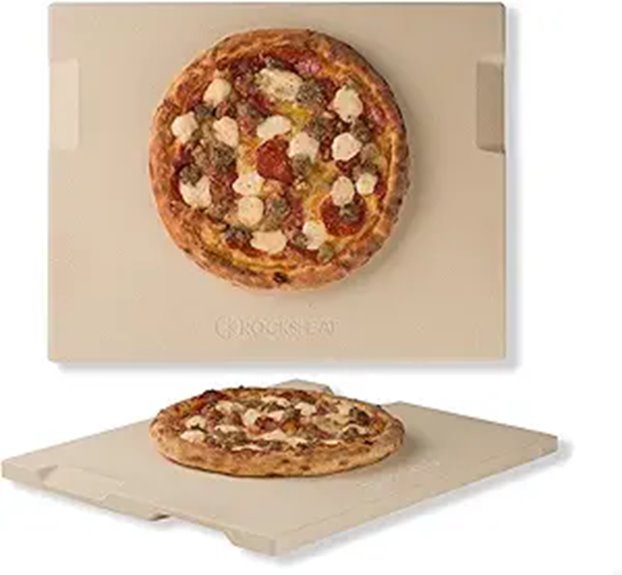Pizza Stone 15x12 inch with Handles for Baking