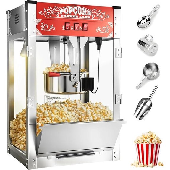 20 Oz Commercial Popcorn Machine with Steel Frame