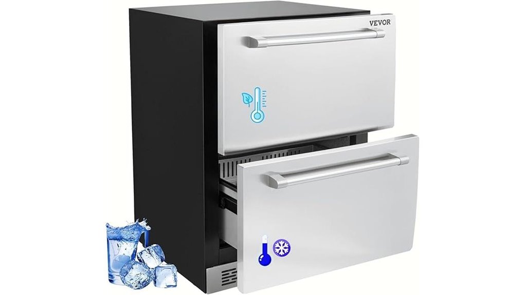 24 inch dual drawer refrigerator