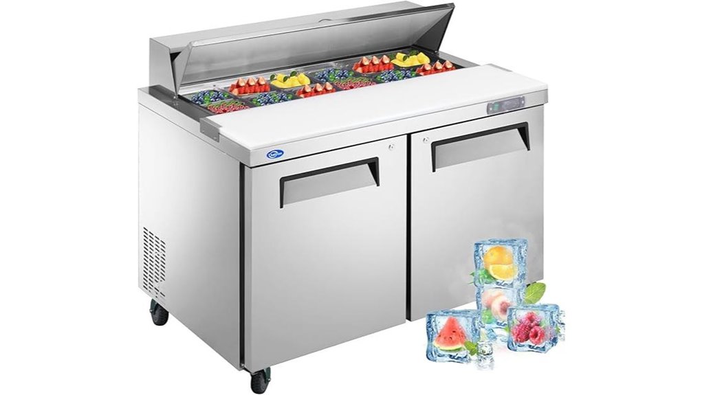 48 inch stainless prep refrigerator