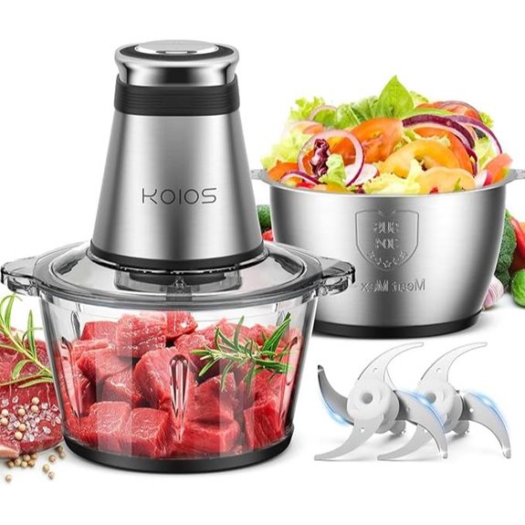 KOIOS 500W Food Processor with 2 Bowls & Blades
