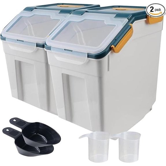 50lb Flour Storage Containers with Lids (2 Pack)