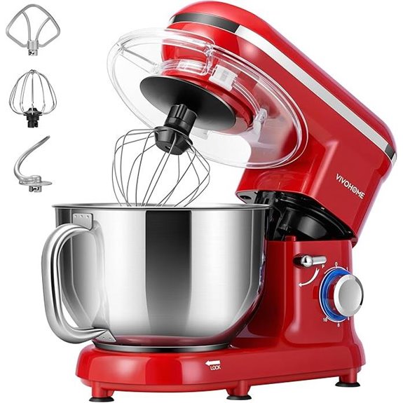 VIVOHOME 660W 6-Quart Tilt-Head Stand Mixer