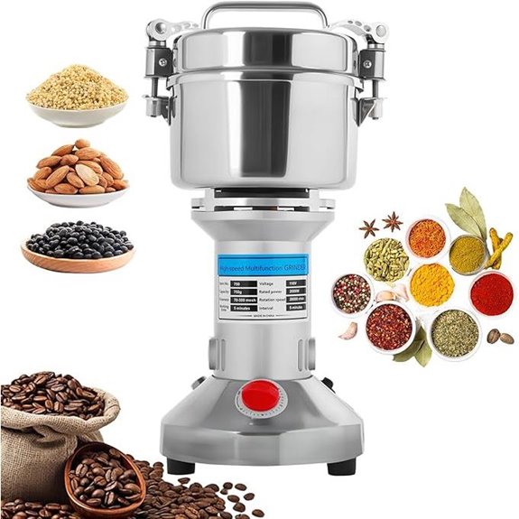 750g Electric Grain Mill Grinder 2000W Stainless Steel