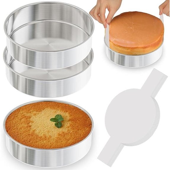 7-Inch Round Nonstick Cake Pans Set with Parchment