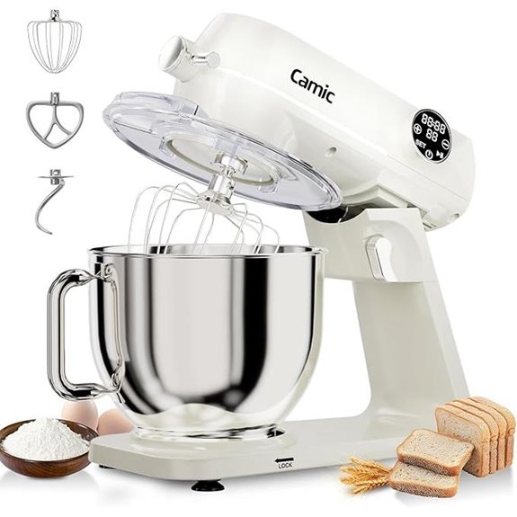 8.45 QT All Metal Stand Mixer with Timer