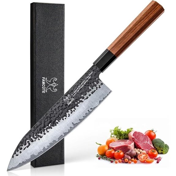 8-Inch Hand Forged Chef Knife with Rosewood Handle