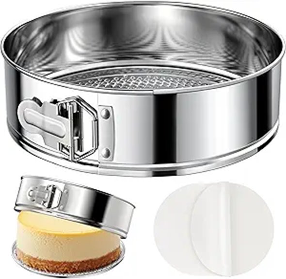 9-Inch Stainless Steel Springform Pan with Liners