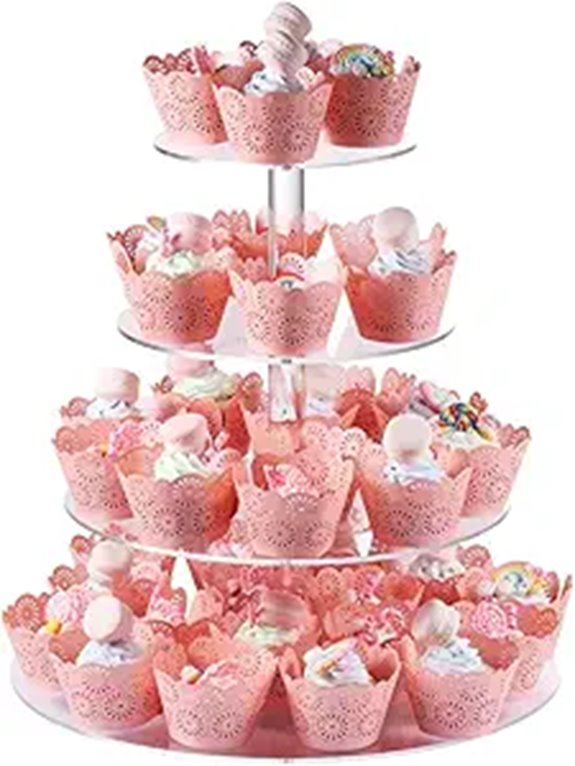 Boxalls 4-Tier Acrylic Cupcake Stand for Events