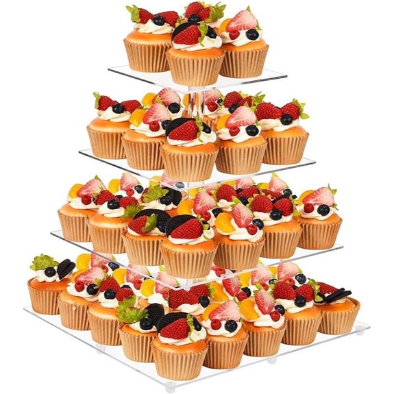 4-Tier Acrylic Cupcake Stand for Parties