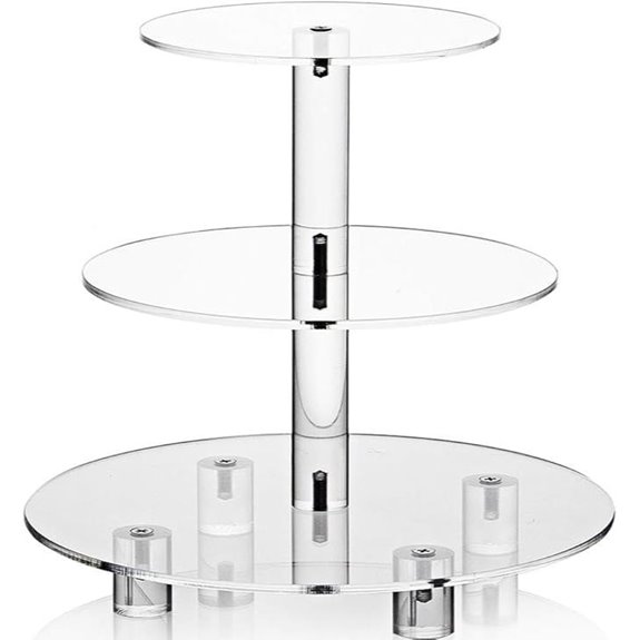 Acrylic 3-Tier Cupcake Stand for Weddings & Parties