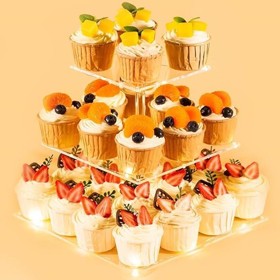 3-Tier Acrylic Cupcake Stand with LED Lights
