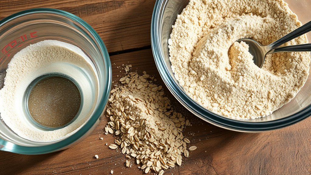 adjust liquids for flours