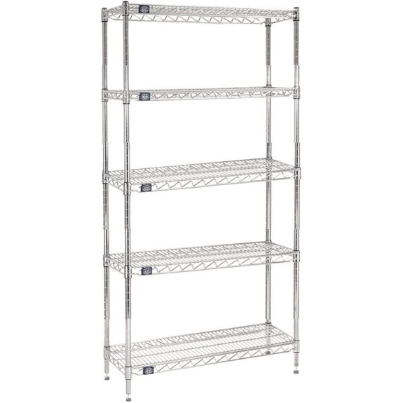 Nexel 5-Tier Adjustable Chrome Wire Shelving Unit