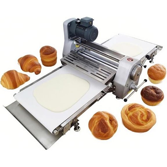 INTBUYIG Commercial Dough Sheeter Machine Adjustable Thickness