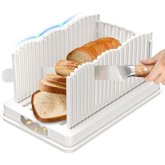 Adjustable Bread Slicer with Crumb Catcher