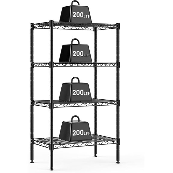 DUMOS 4-Tier Adjustable Metal Storage Shelving Unit