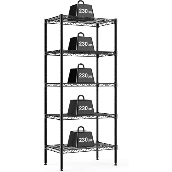 DUMOS 5-Tier Adjustable Metal Storage Shelves