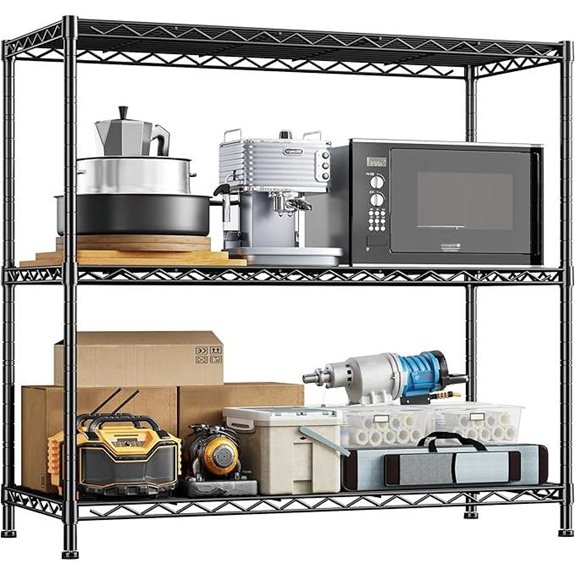 3-Shelf Adjustable Metal Storage Shelving Unit