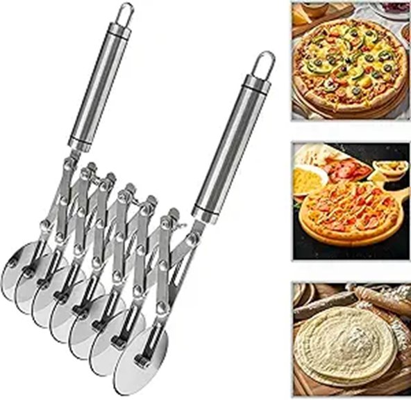 Adjustable Stainless Steel Pastry & Pizza Cutter