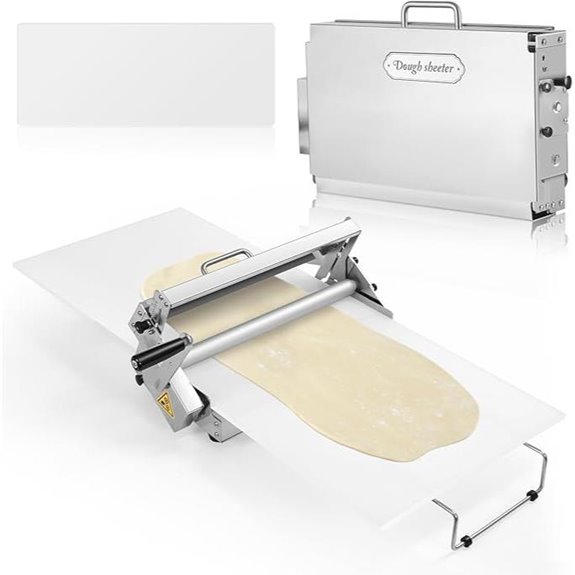 Folding Stainless Steel Dough Roller with Adjustable Thickness