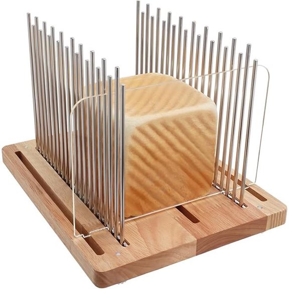 Stainless Steel Bread Slicer with Adjustable Guide