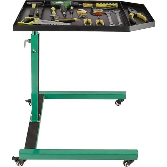 Adjustable Mobile Work Table with Steel Frame