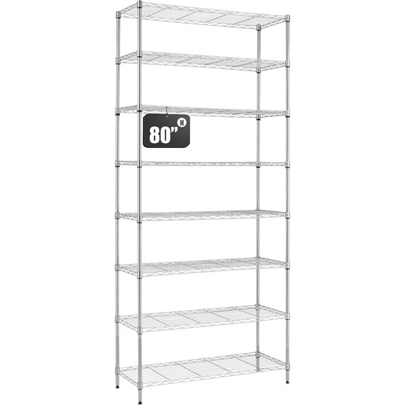 Finnhomy 8-Tier Adjustable Steel Wire Shelving Unit