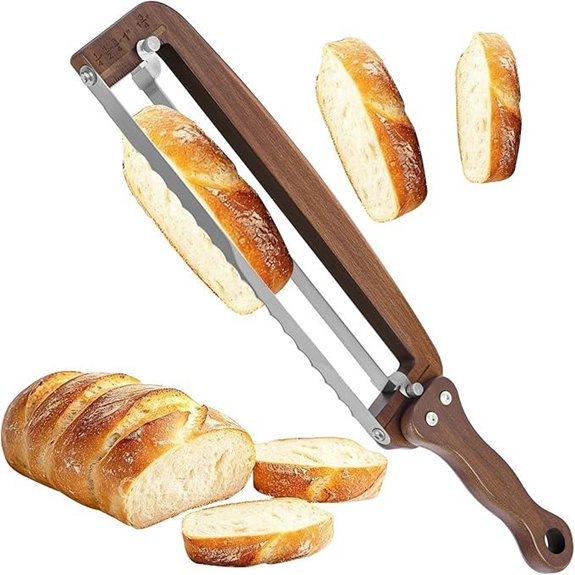 Adjustable Wooden Bread Slicer for Sourdough & Baguette