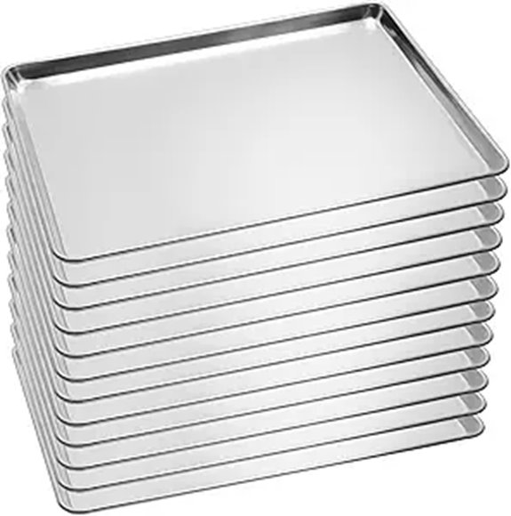 12 Pack Aluminum Baking Sheet Pans for Commercial Use