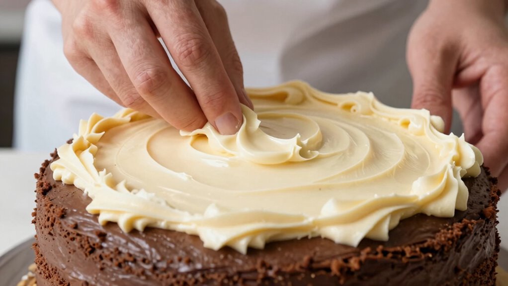 applying initial thin frosting