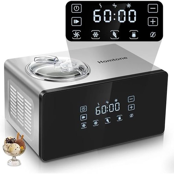 Homtone Fully Automatic Ice Cream Maker with LCD