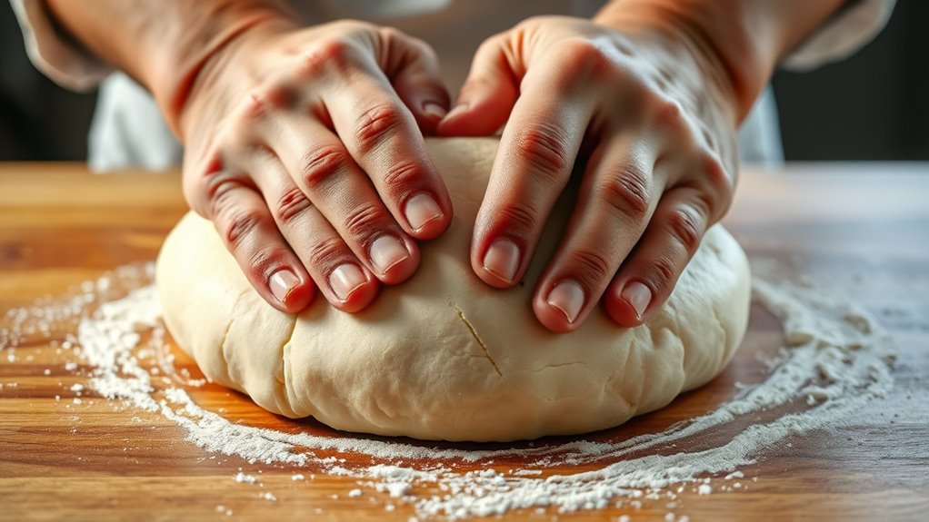 avoid over pressing dough