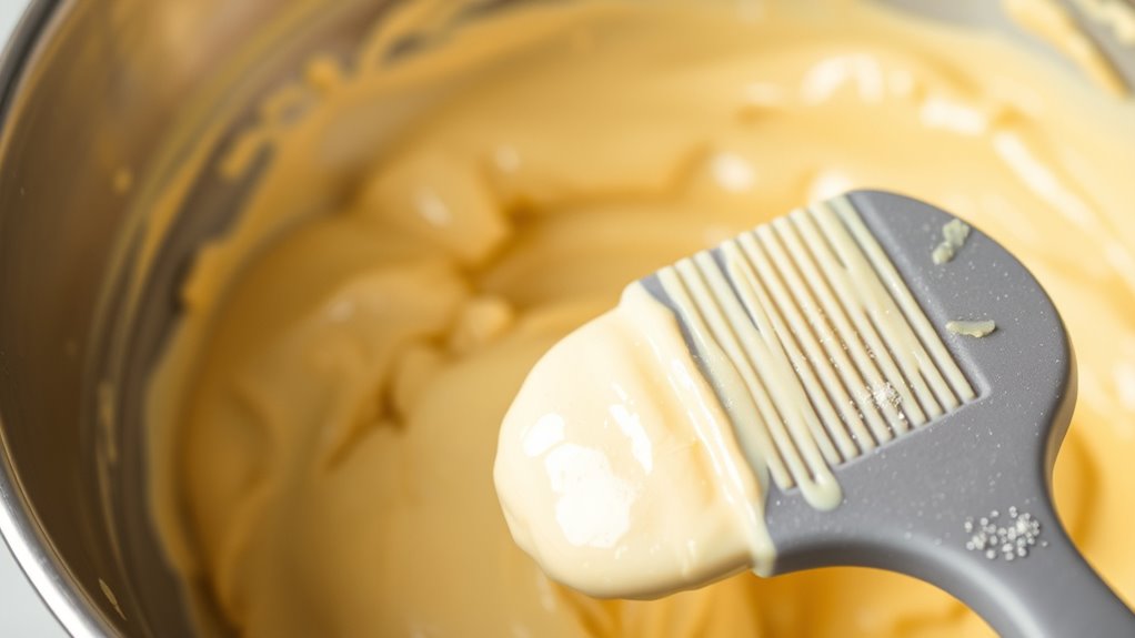 avoid overmixing and temperature