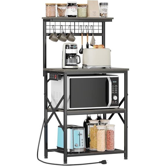 Furologee Kitchen Bakers Rack with Power Outlet
