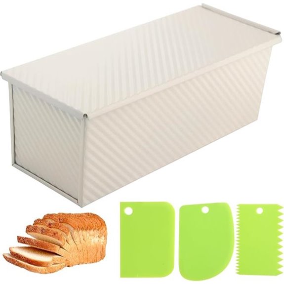 Premium Beige 13-inch Non-Stick Loaf Pan with Lid