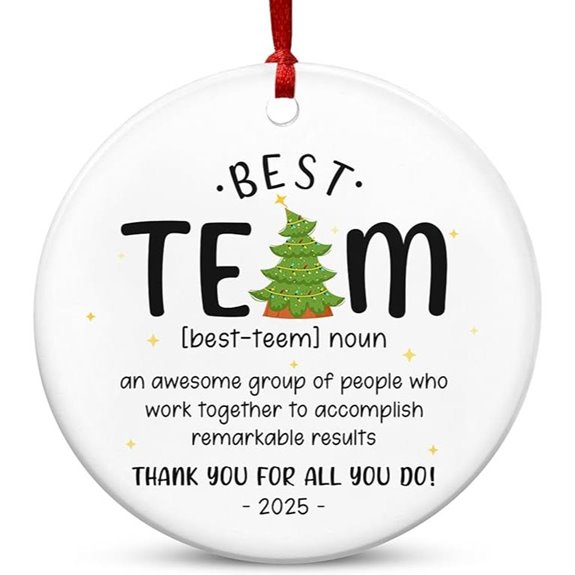 TEEZWONDER Best Team Ever Christmas Ornaments (2025)
