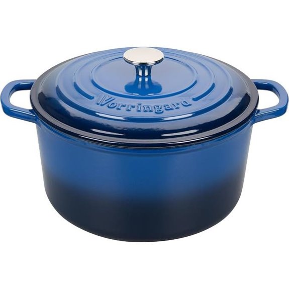 Enameled Cast Iron Dutch Oven 4.5 Quart Blue