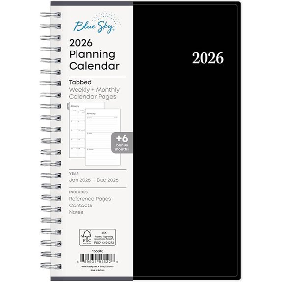 Blue Sky 2026 Weekly & Monthly Planner 5 x 8